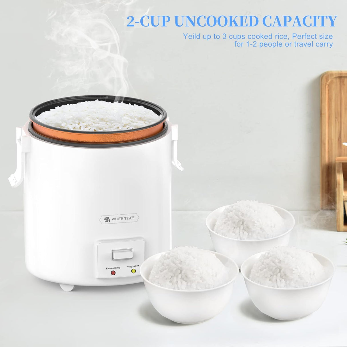 Olla Arrocera 1.0L WHITE TIGER, Rápido, 1-2 Personas, Modelo Mini