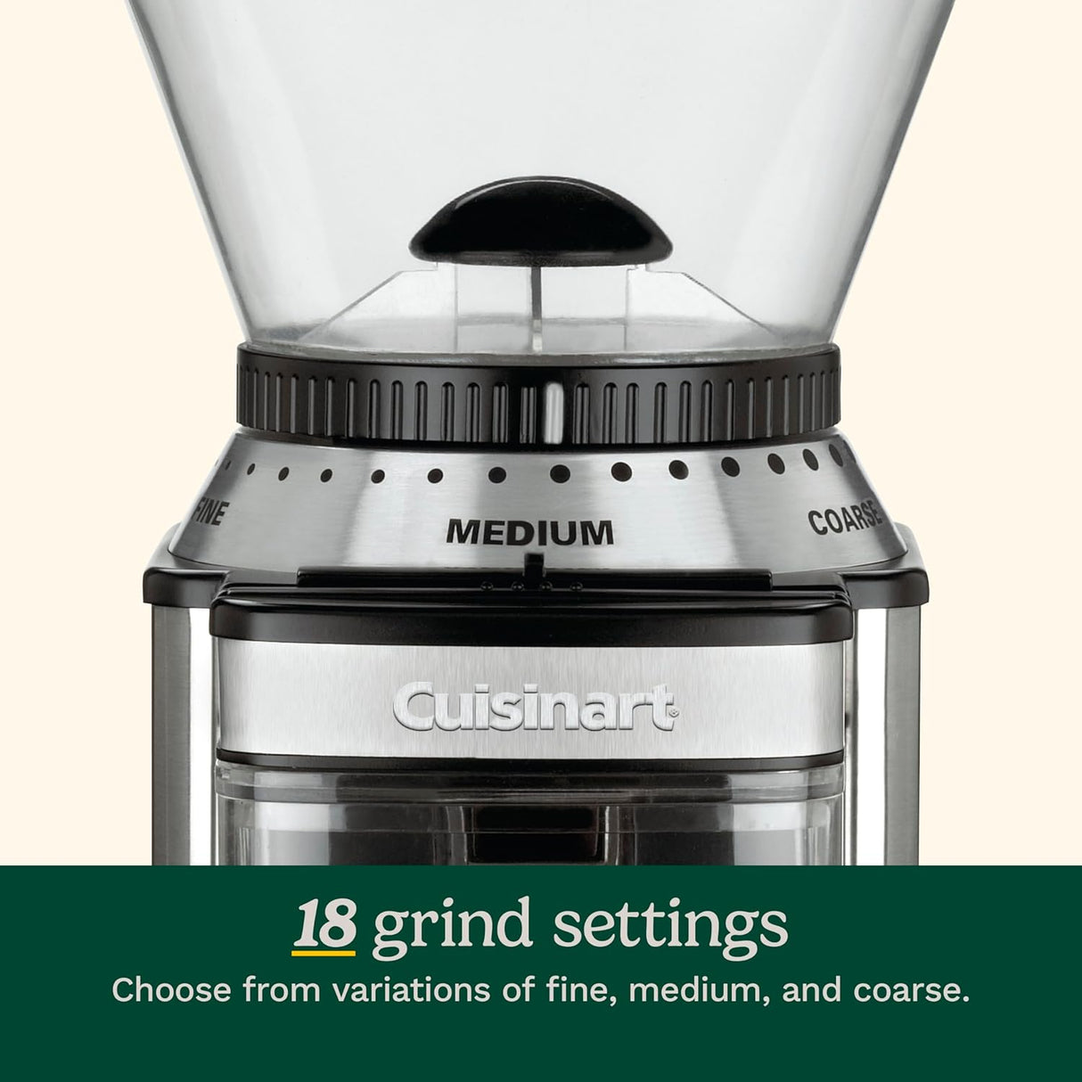 Molino de café eléctrico, Cuisinart, 18 posiciones, DBM-8P1