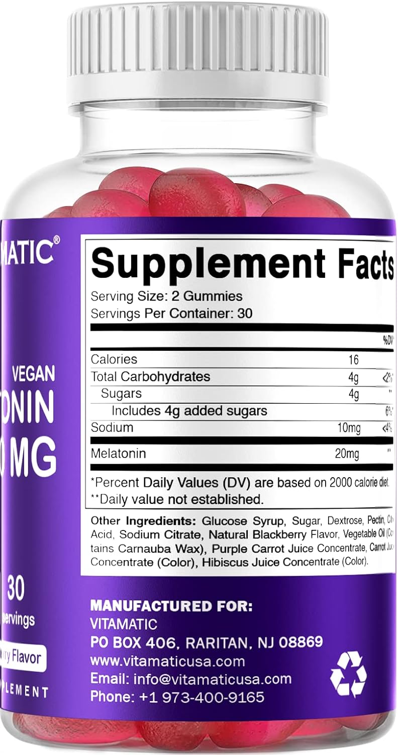 Vitamatic suplemento que no forma hábito para dormir 20 mg