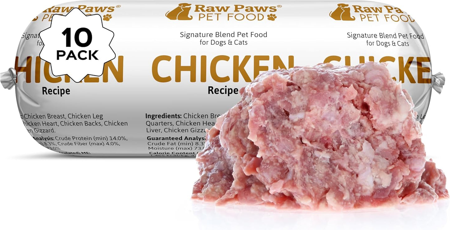 Alimento Crudo para Perros y Gatos Raw Paws - Receta de Pollo