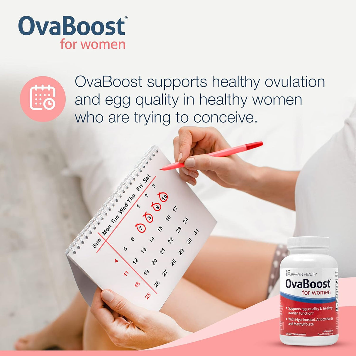 Suplemento FertilAid para mujeres y Ovaboost  mio-inositol