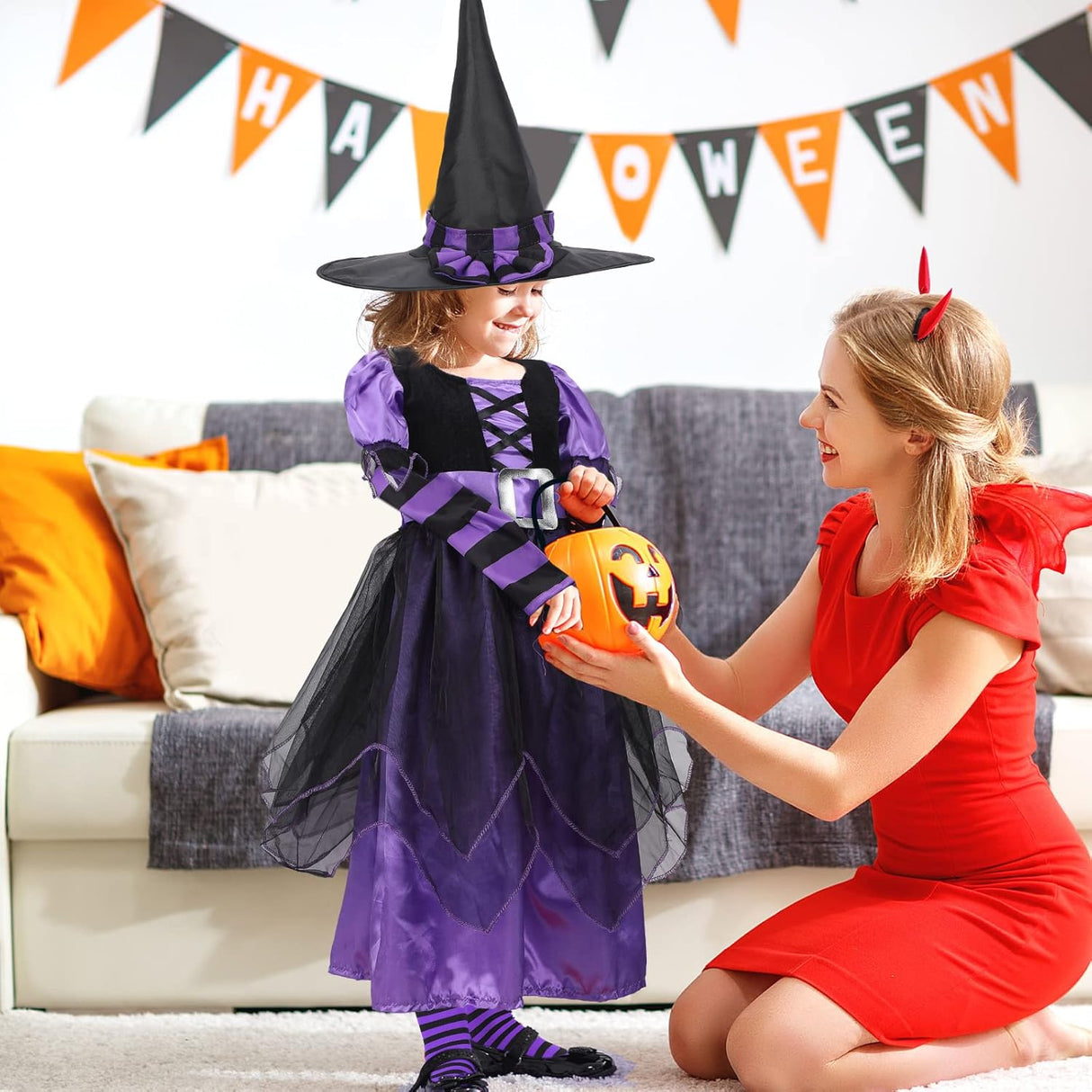 Disfraz de bruja para niña, marca Fairytale, incluye sombrero y tutú
