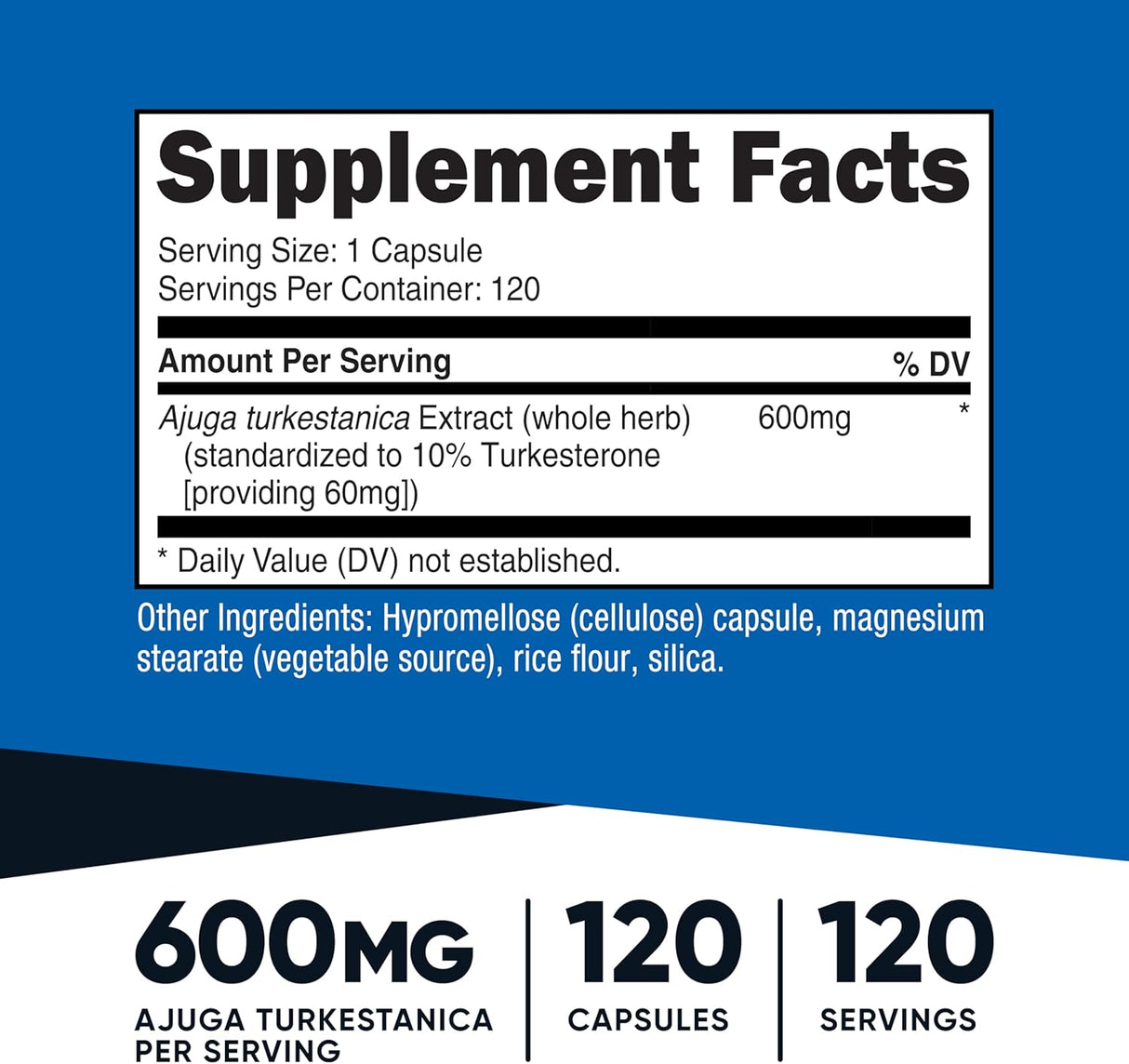 Nutricost Turkesterona Suplemento 600mg, 120 cápsulas