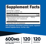 Nutricost Turkesterona Suplemento 600mg, 120 cápsulas