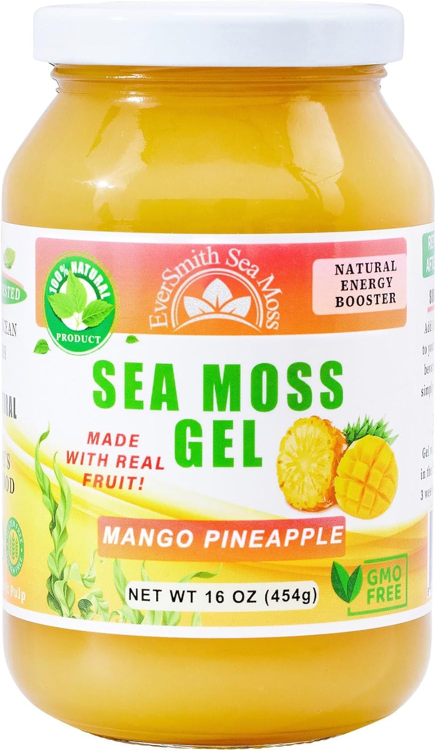 Gel de Musgo Irlandés Salvaje | Hecho en EE.UU. | Rico en Vitaminas | Mango Piña (16 oz)