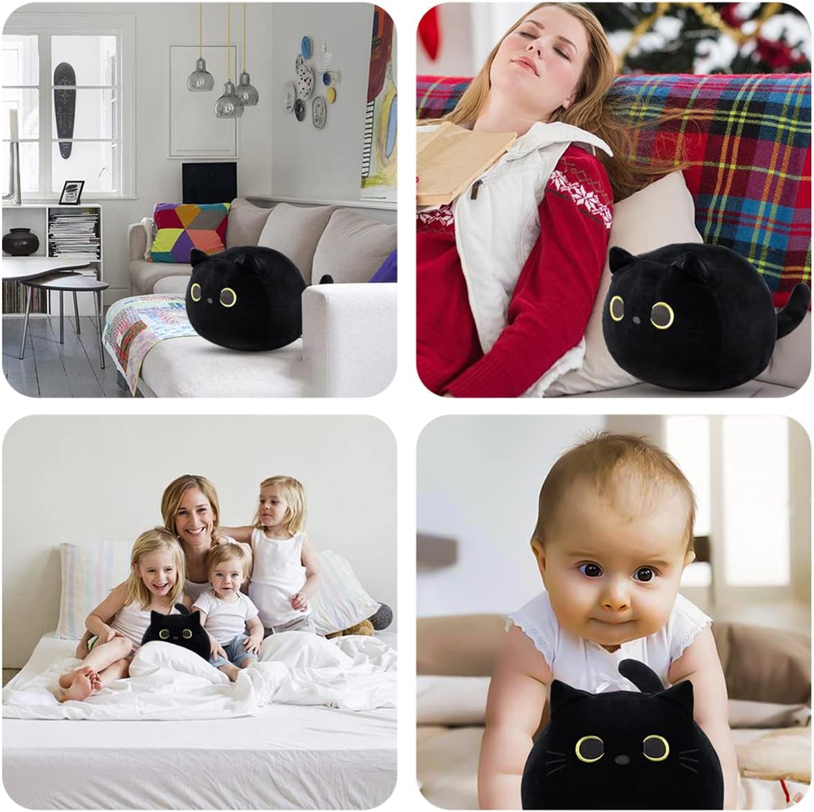 Peluches  de felpa con diseño de forma de gato  8 pulgadas