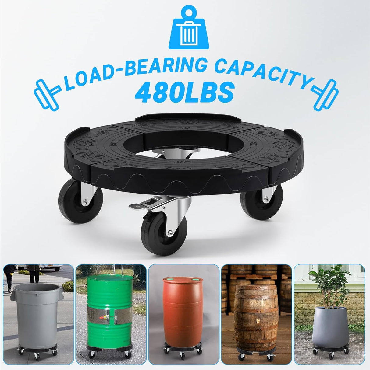 Dolly para Basura W B D, Ajustable 15-19 con Ruedas 3