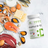 Vitaminas Metil B-12 de 5000 mcg 240 tabletas masticables