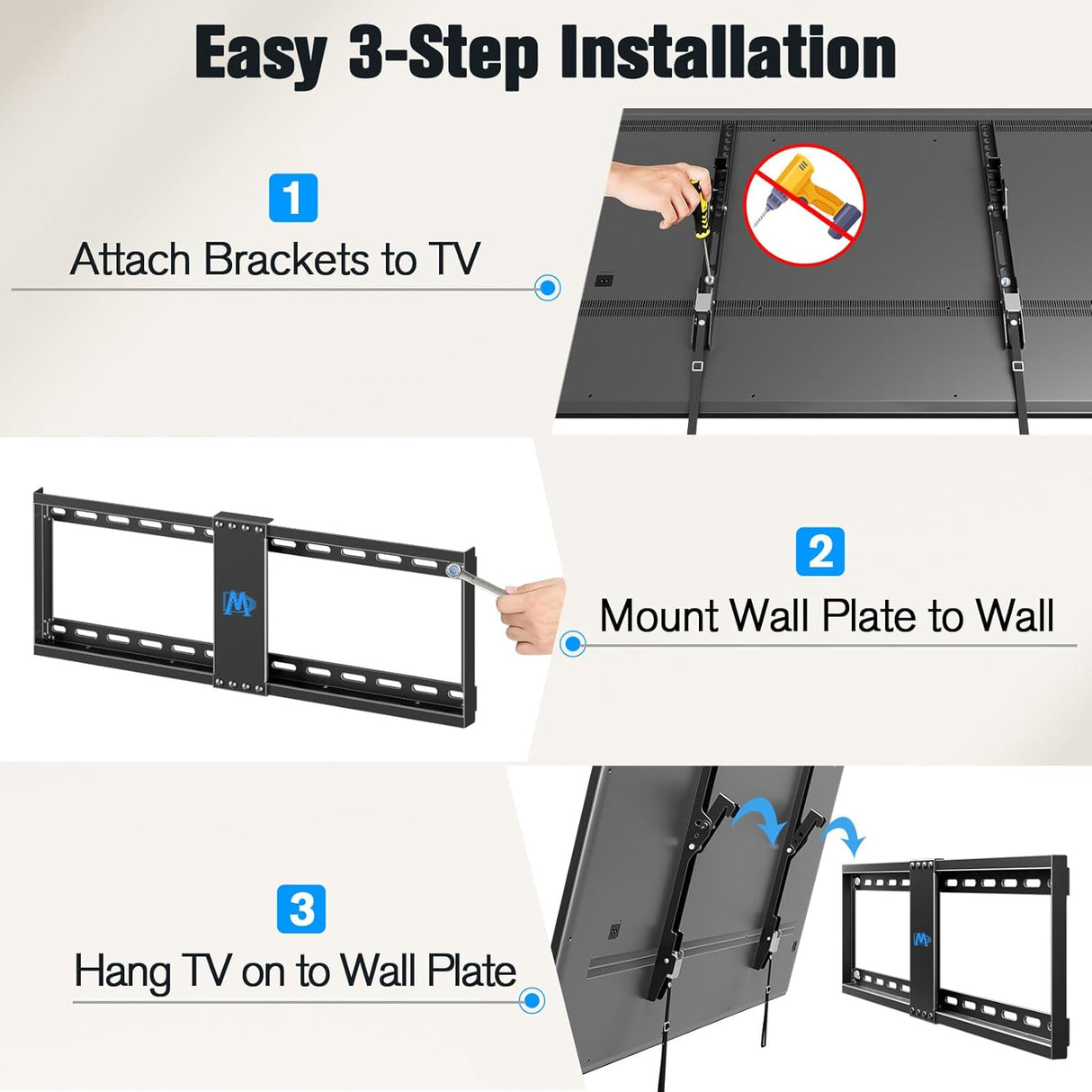 Soporte de TV Mounting Dream 37-75, Carga 132lbs, VESA 600x400