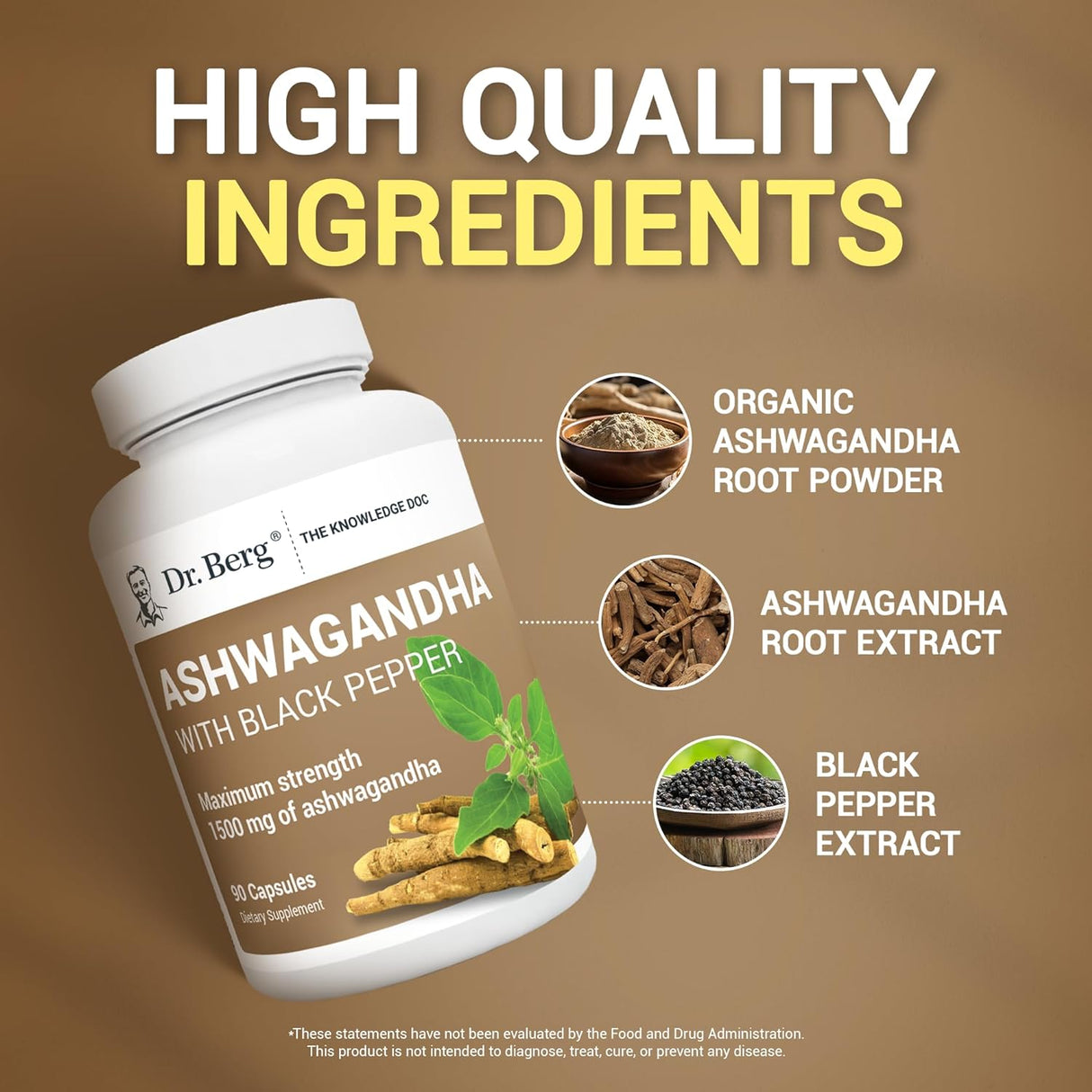 Dr. Bergs Ashwagandha con suplemento de pimienta negr 90cáp