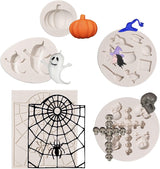 Moldes de Fondant Halloween, 5 Piezas, Silicona para Decorar