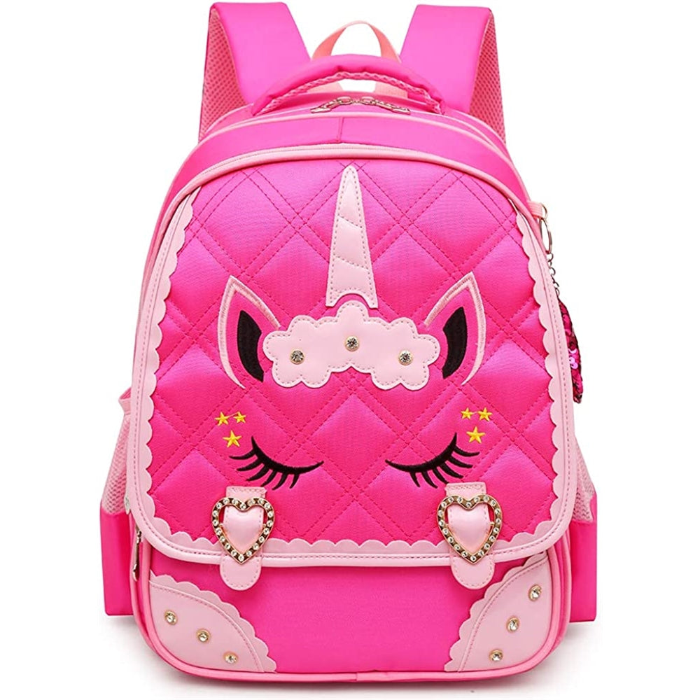 Morral escolar de unicornio para niñas rosado