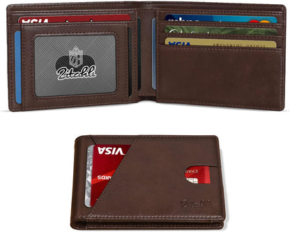 Billetera Zitahli para Hombre, Slim Bifold, RFID, 11 Slots