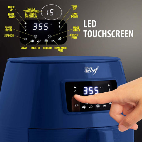 Freidora de aire Deco Chef 5.8QT, digital, con accesorios