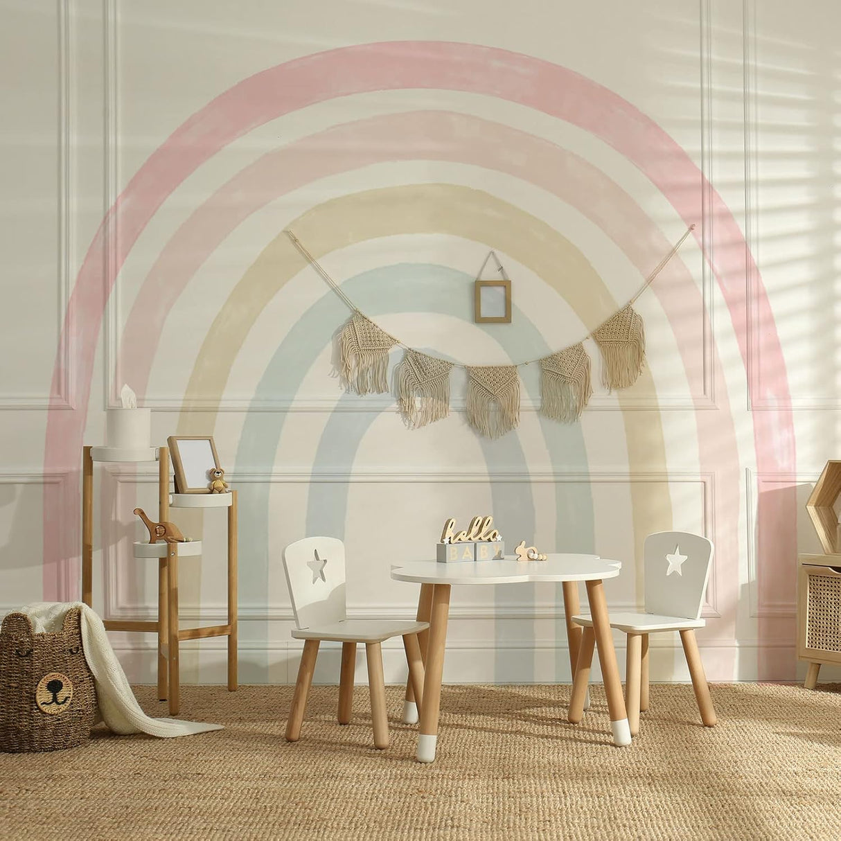 6 pegatinas de pared de arcoíris de 94,5 x 82,7 pulgadas