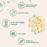 Suplemento Biotin 10,000mcg con ácido hialurónico 25mg  365u