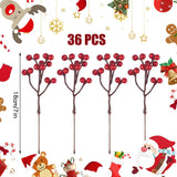 YIYA 36 Pzs Ramas Artificiales de Baya para Decoración Navideña