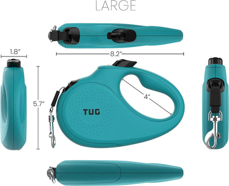 Correa retráctil monocromática de 360°, aguamarina TUG
