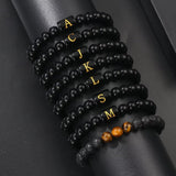 Pulseras de cuentas con iniciales para hombre