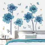 Pegatinas de Pared Florales Wondever, Piones y Mariposas, Modelo Floral