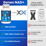 Suplementos NAD+ 250 mg porción 60 cápsulas de nicotinamida