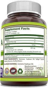 Extracto de Boswellia | 500 Mg | Suplemento sin GMO ni Gluten
