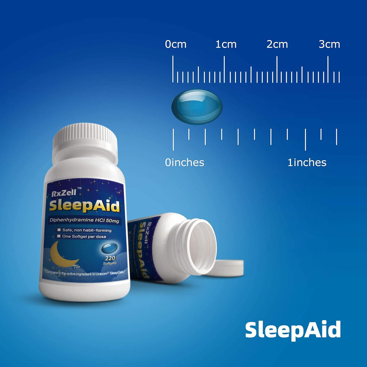 SueñoFácil Diphenhydramina 50mg, 220 Softgels, Sin hábito