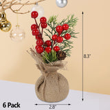 Árboles de Navidad Mini 8 winemana, 6 Pcs, Decoración Mesa