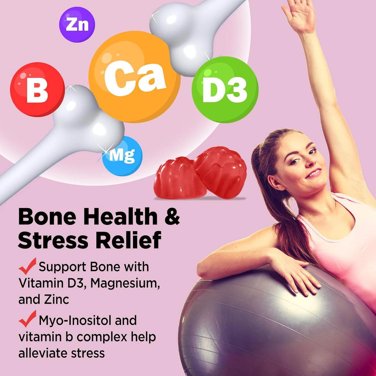 Gomitas de Inositol y Vitaminas para Mujeres, Veganas, 60 unidades