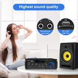 Amplificador Estéreo 2.0 Bluetooth 5.0, 800W, Control Remoto