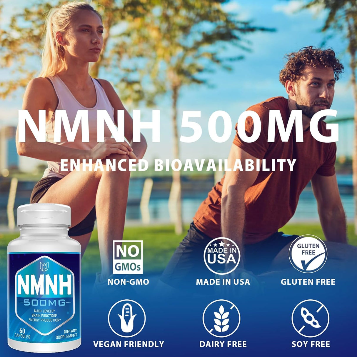 NMNH 500mg Suplemento NAD+ Antienvejecimiento y Energía