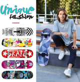 Patineta completa para principiantes, 31"x8", 7 capas, doble kick