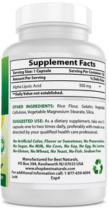 Best Naturals Alpha Lipoic Acid 300 mg 120 Capsules