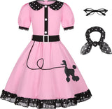 Disfraz Poodle para Niñas, Con Scarf de Lunares, Modelo 50s
