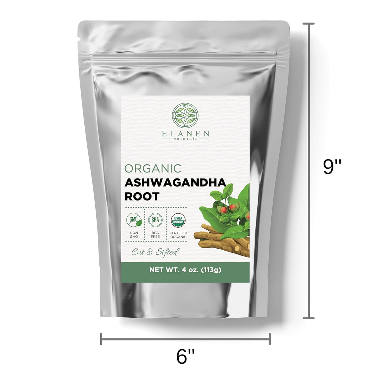 Elanen Naturals Té de raíz de Ashwagandha orgánico 4 oz