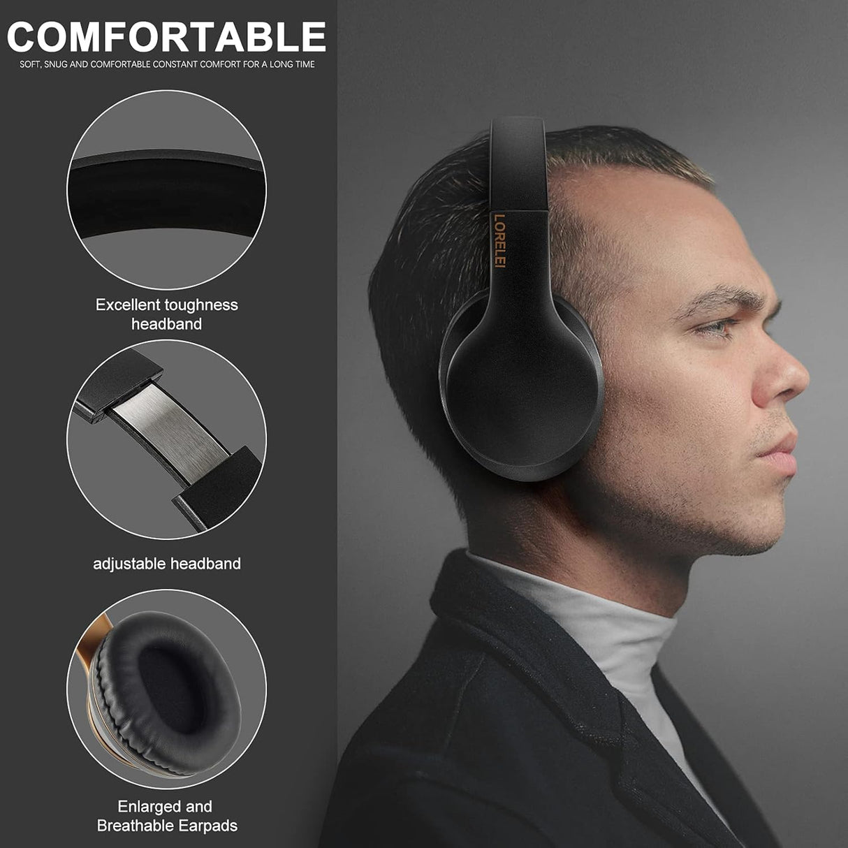 Auriculares LORELEI X6 con micrófono, ligeros y plegables