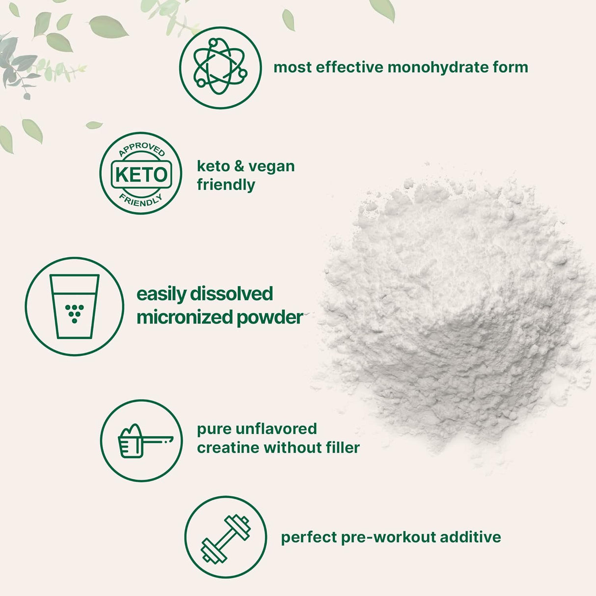 Suplementos Alimenticios monohidrato en polvo