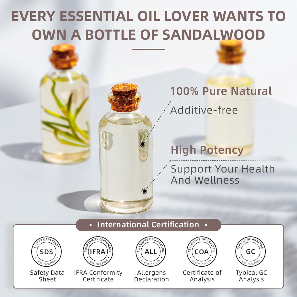 Aceite esencial de sándalo de alta calidad