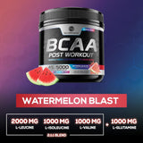 Suplemento de recuperación muscular con BCAA, L-Glutamina, aminoácidos, 45 porciones