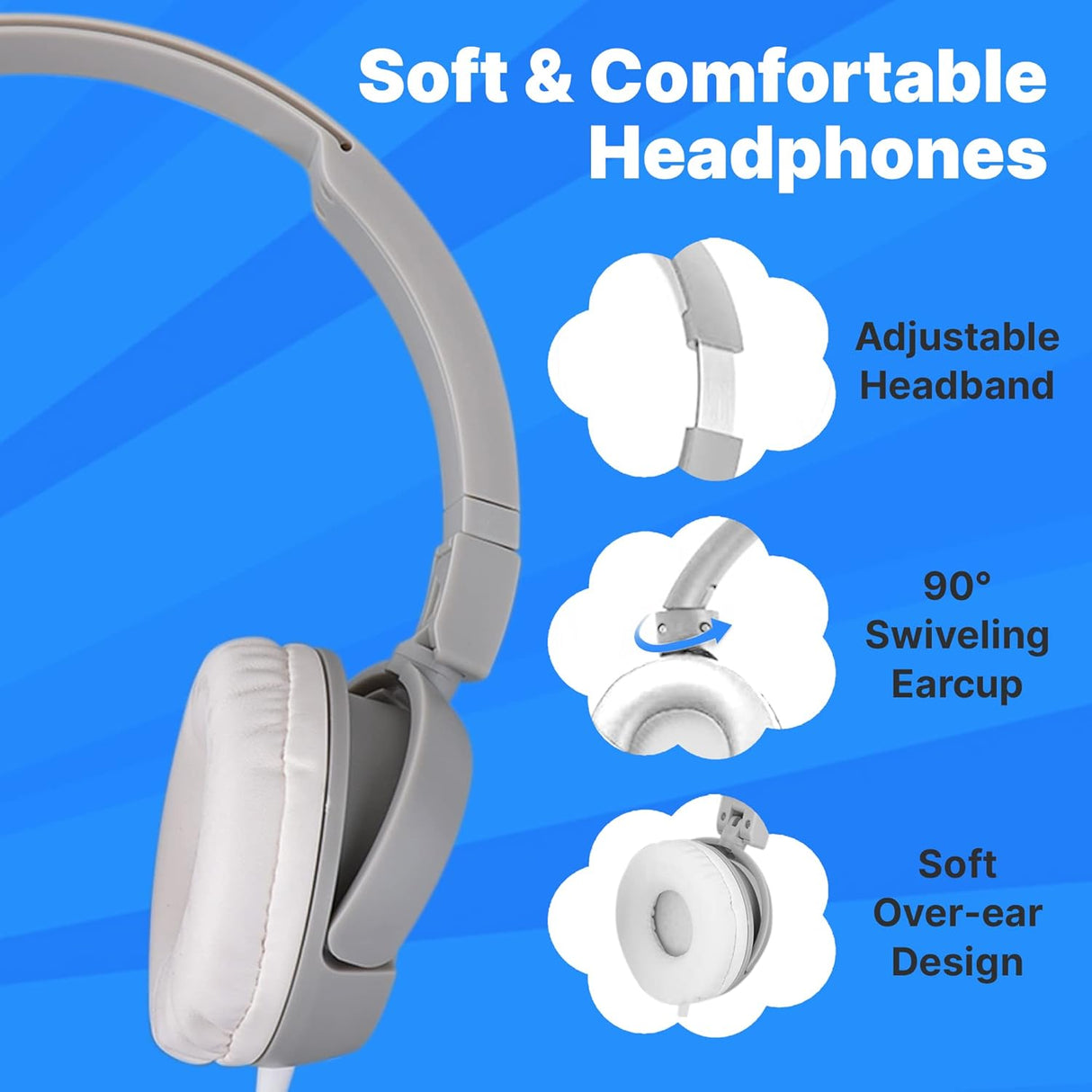 Auriculares cómodos y ligeros con cable para niños Pyle