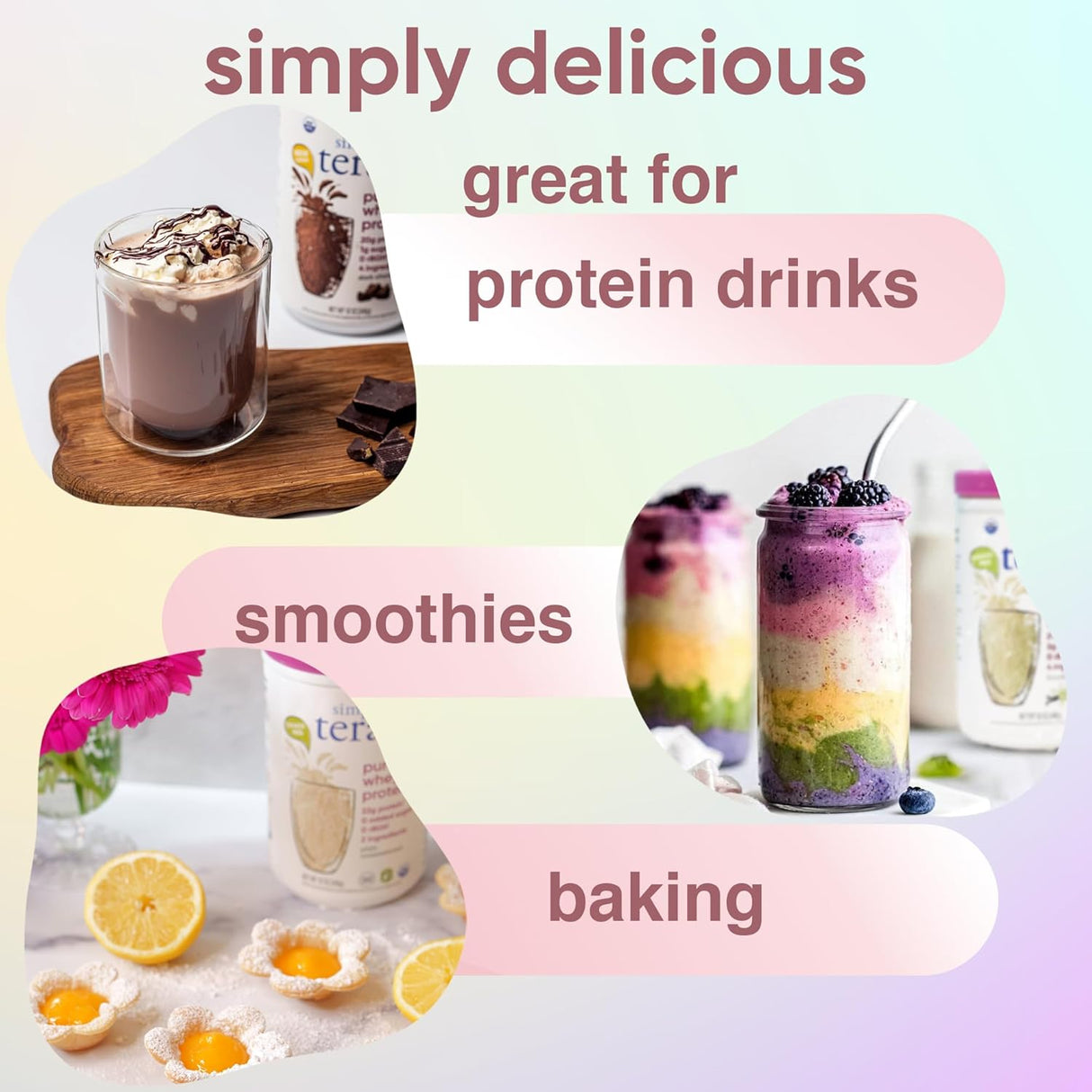Proteína en polvo Simply Tera, Whey Clean, 24 oz, Sin GMO