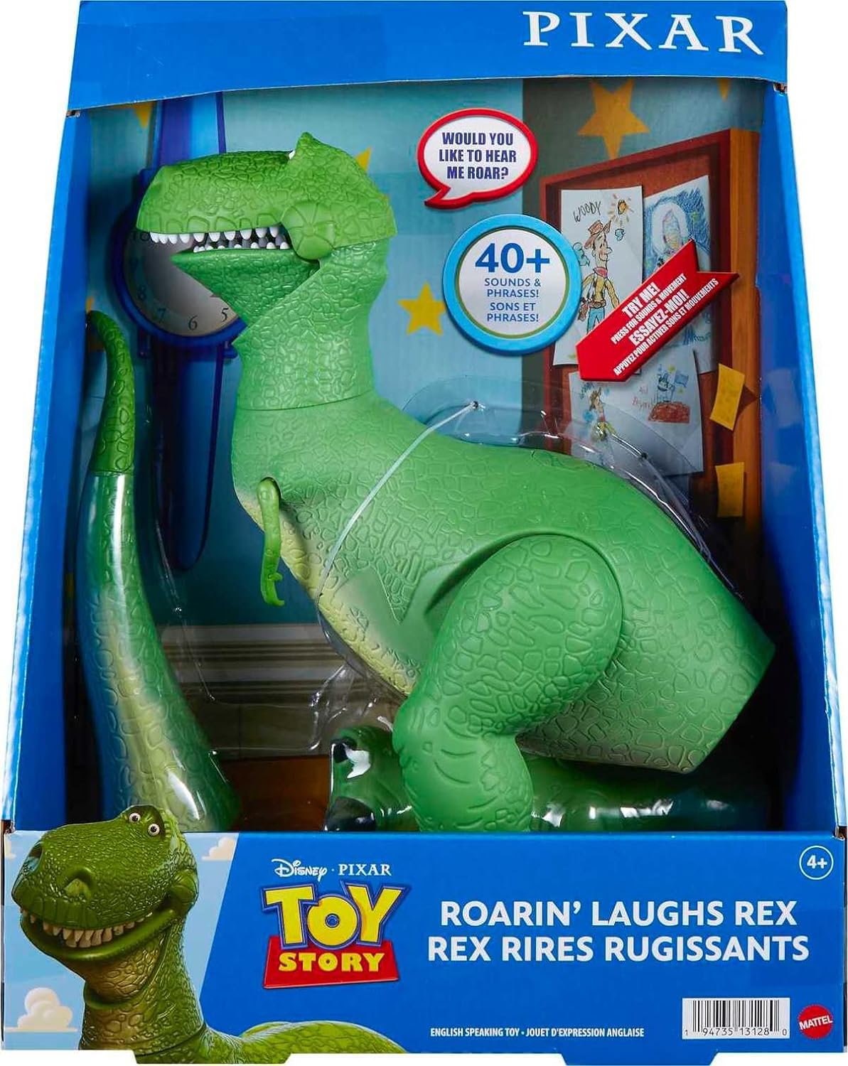 Figura Rex Habla Mattel Toy Story, 40+ Sonidos y Frases