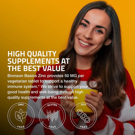 Suplemento Zinc 50 mg de alta potencia apoya la salud inmune