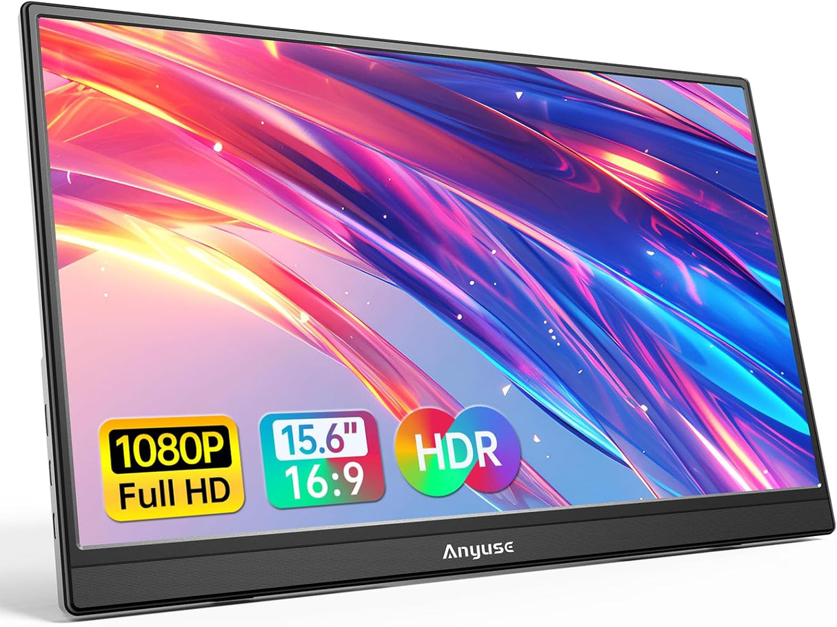 Monitor portátil 15.6 1080P USB-C HDMI, ultra delgado, IPS
