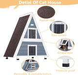 Casa para gatos al aire libre resistente con puerta de escape