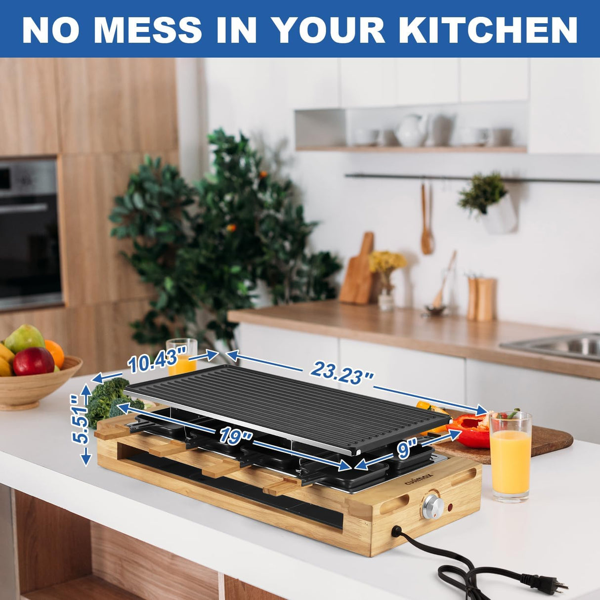 Parrilla eléctrica de 1500 W antiadherente CMRG-300W CUSIMAX