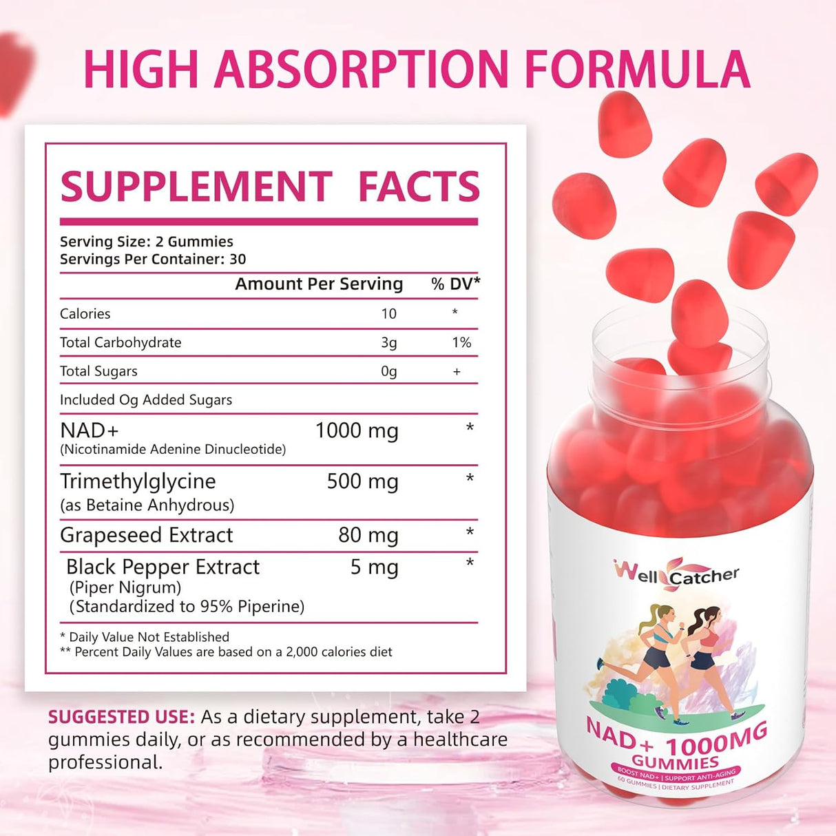 Suplemento de Gomas NAD+ 1000MG - Energía y Antienvejecimiento