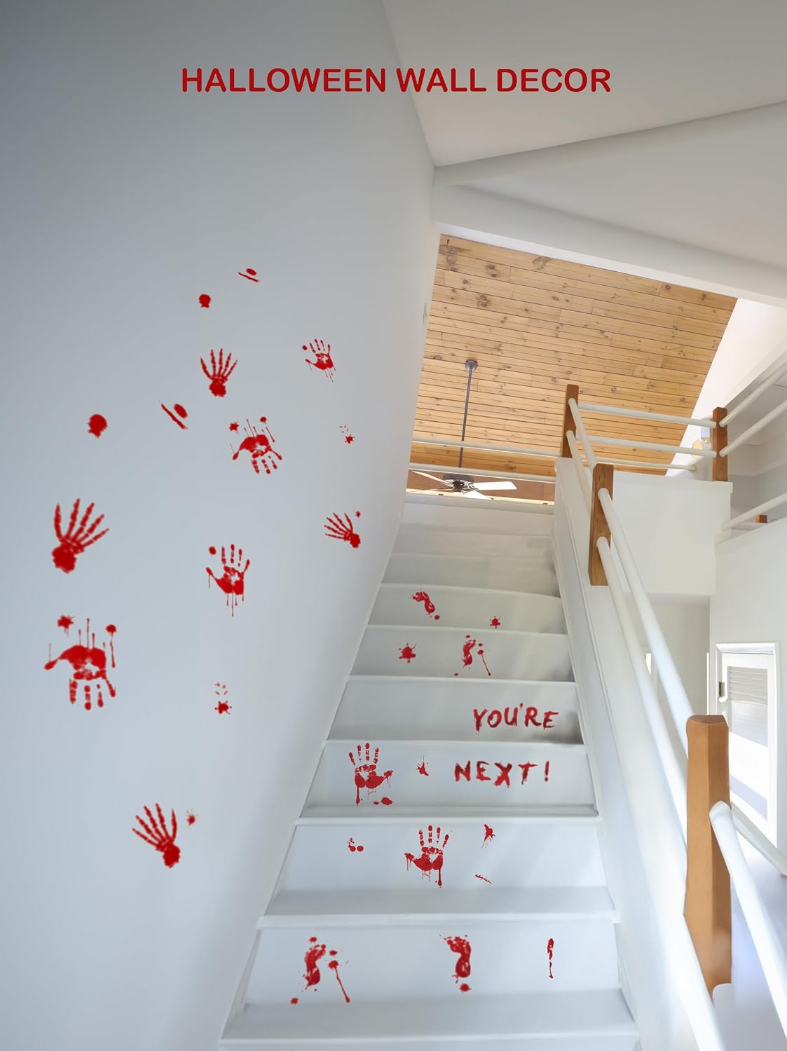 Pegatinas Halloween Huellas de Sangre - 12 Láminas PVC Decorativas