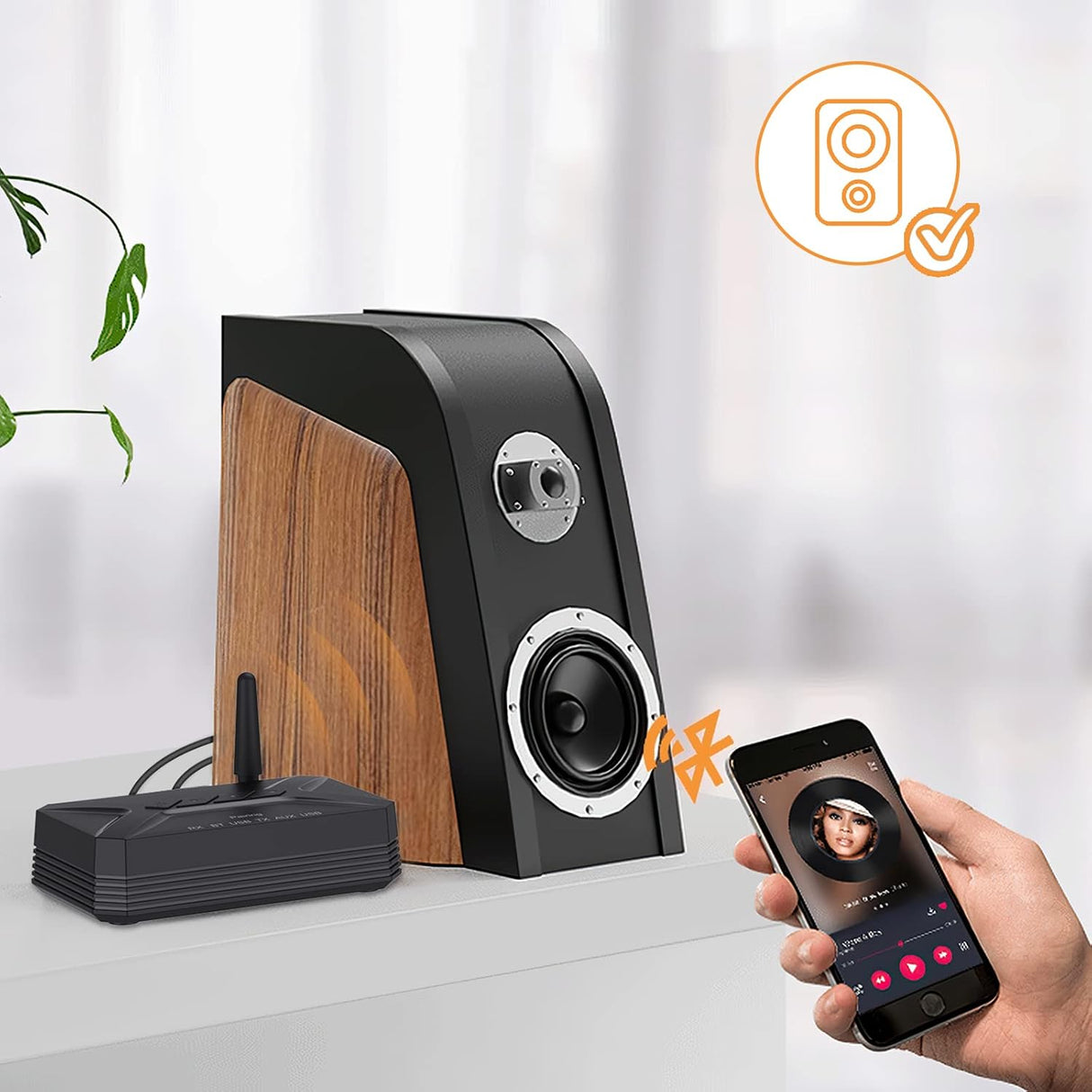 Receptor transmisor Bluetooth, adaptador de audio auxiliar