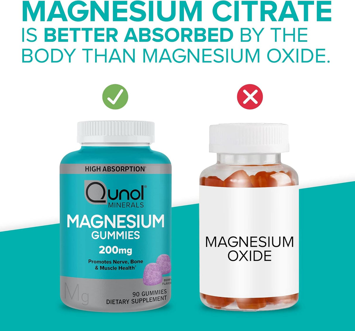 Suplementos de magnesio para adultos 200 mg de citrato